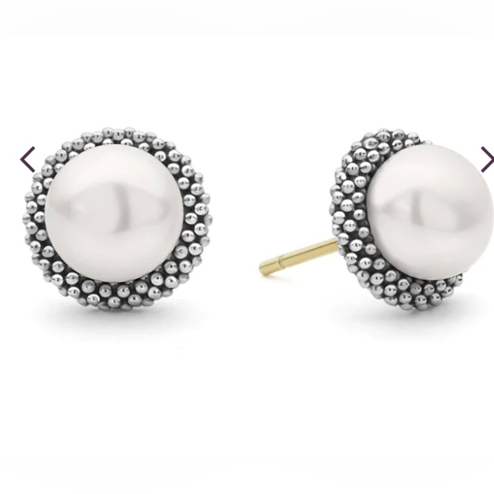 LAGOS Sterling Silver Luna Pearl 8MM Stud Earrings